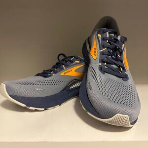 NEW Brooks Adrenaline GTS 23 | Size 10 | Color: Grey/Crown Blue/Orange